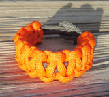 Orange Gray Handmade Custom Paracord Parachute Survival Bracelet Survivalist Gift Outdoor Husband Father's Day Fishing Camping Hunting Climb