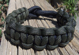 Army Green and Black Survival Bracelet Gift for Sports Fan Husband Father's Day Son Daughter Boyfriend Outdoor Adventurer