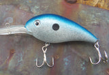 Custom Painted Fishing Lures - Handpainted Crankbait Lure - Hard Bait - Bass Fishing Lures - Sportsman Fish Gift - Navy Blue Silver - Men