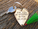 You Are My Greatest Catch and Special Date - Personalized Heart Lure Keychain