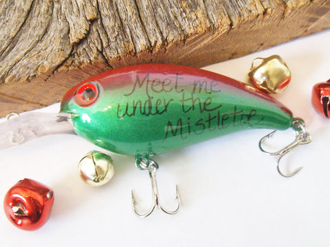 Meet Me Under the Mistletoe Fishing Lure Custom Gift for Christmas for Boyfriend Unique Christmas Gift Most Sold Items Men Gift for Husband
