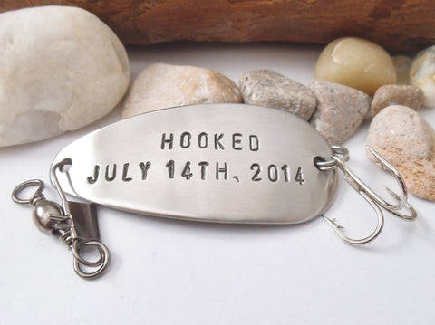 Personalized Gift for Men Custom Made Wedding Favor Fishing Lure Engraved Gifts for Husband Handstamped Gift for Boyfriend Stamped Gift Wife