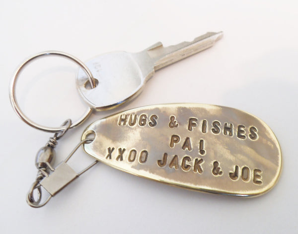 Fishing Mens Keychain for Fathers Day Gift for Husband
