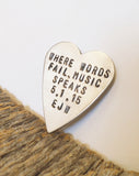 Personalized Guitar Picks Personalized for Him Boyfriend Gift for Anniversary Where Words Fail Music Speaks Custom Guitar Pick Husband Mens