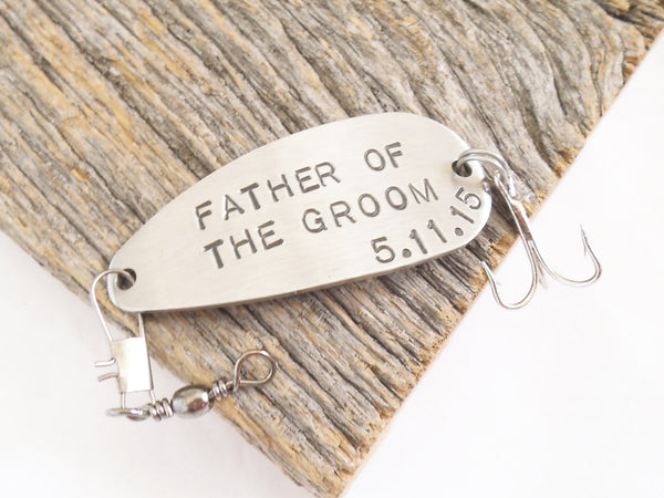 Father of the Groom Gift - Personalized Fishing Hook Customized
