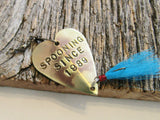 Anniversary Spoon Lure Spooning Since 1989 Fishing Hooks Hand Stamped Gift for Fishermen Gifts for Women Christmas Gift Idea Outdoor for Her