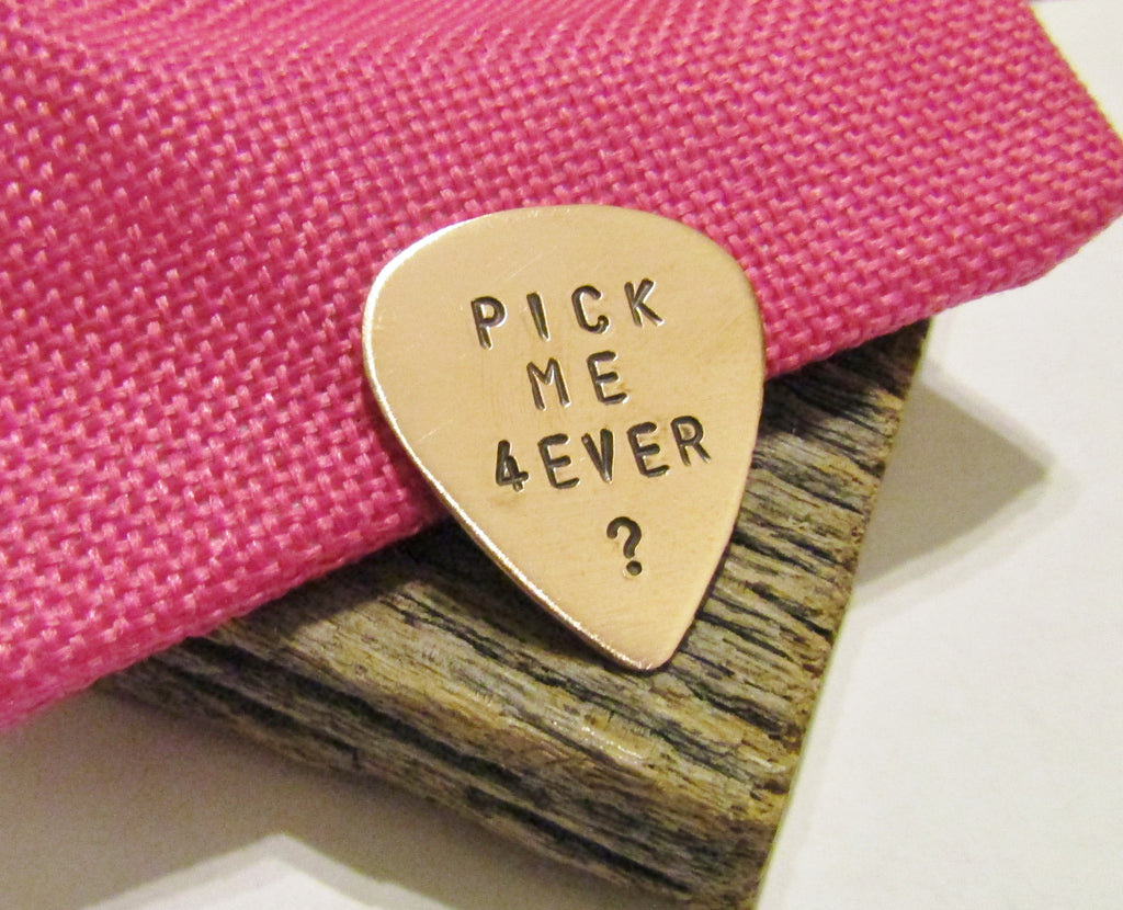 Marriage Proposal Gift for Musician Guitar Pick Valentine's Day Proposal Idea Music Gift Him Pick Me Forever? Fiance Gift Engagement Gifts