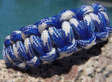 Paracord Survival Bracelet made Blue and White Great Gift for Outdoorsmen or Sports Fan