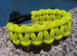Fluorescent Yellow and Black Handmade Parachute Rope Survival Bracelet - Dad Father's Day Boyfriend Son Boy Scout Pittsburgh Sports Fan