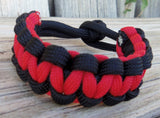 Red and Black Handmade Custom Paracord Parachute Survival Bracelet Outdoor Gift Husband Father's Day Fishing Camping Hunting Climb