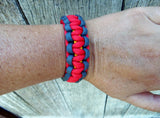 Handmade Parachute Rope Survival Bracelet Red, Gold, Gray - Dad Father's Day Boyfriend Son Boy Scout
