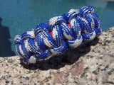 Paracord Survival Bracelet made Patriotic Red White and Blue Great Gift for Memorial Day Fourth of July Outdoorsmen or Sports Fan