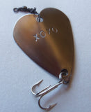 Sun and Sand Wedding Fishing Lure XOXO Smooches Handstamped Heart Customized Gift Husband or Wife Birthday Christmas Holiday Anniversary Men
