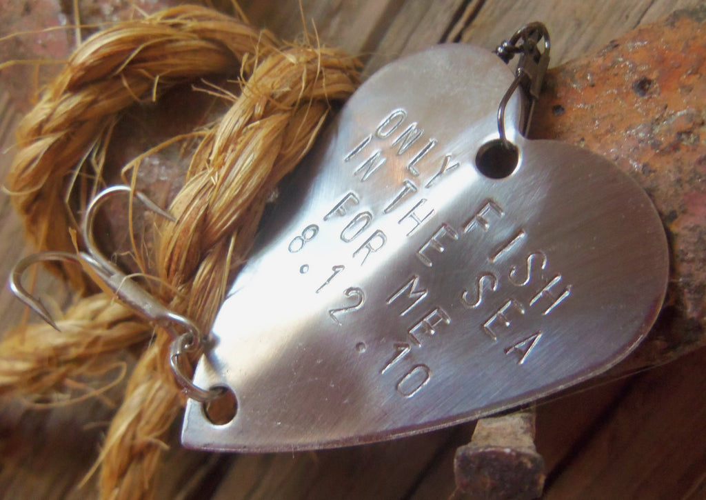 5th Anniversary Personalized Fishing Lure Engraved Anniversary Birthday Soldier Husband Handstamped Fifth Wedding Anniversary Gift Mens Gift