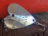 Custom Fishing Lure Engraved Men 15th Anniversary Gift for 21st Birthday for Husband Ocean Wedding Handstamped Metal Accessory for Men Lake