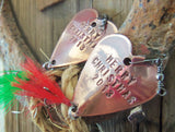 Merry Christmas Happy Holidays Personalized Gift for Boyfriend Fishing Lure Handstamped Blended Family Our First Christmas Brother Sister