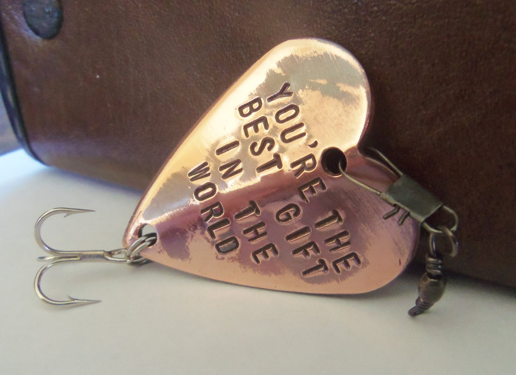 Personalized for Men Handstamped Gift Fishing for Him Husband Wife