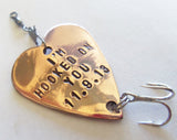 Valentines Day Gift for Your Valentine Idea for Him Personalized Valentine Decor Handstamped Valentine Husband Heart Wedding Fishing Lure