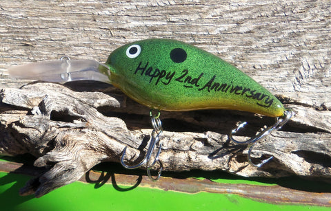 Happy Anniversary - 2nd Wedding Anniversary - Gift for Husband - Personalized Lures Him - Fisherman Boyfriend - Fishing - Fishing Hook - Men