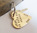 Personalized Keychain for Boyfriend Gift for Husband Key Chain Couples Keyring Handstamped Key Ring Anniversary Men Women Girlfriend Wife