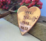 Copper Wallet Insert Gift Men Love you More Love you Most Jewelry Boyfriend Pocket Charm Wife Purse Custom Girlfriend Husband Anniversary