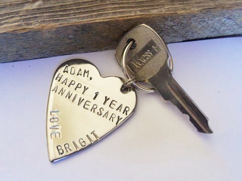 Anniversary Keychain for Him Her Couples Gift 10 Year Anniversary 1st Wedding Anniversary Valentines Day Accessories for Her Keyring Wife