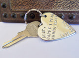 1 Year Anniversary 1st Wedding Anniversary Stamped Metal Keychain Custom Key Chain for him Husband Gifts Wedding Day for Groom Boyfriend Men