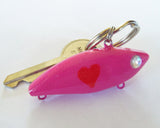 Him Valentine's Day Keychain for Boyfriend Fish Keyring Men Fishing Key Chain for Women Girlfriend Besties Breast Cancer Survivor Think Pink