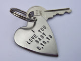 I Love You Baby Mens Keychain Boyfriend Key Chain Keyring for Husband Key ring Girlfriend Personalized Birthday Gifts Women Anniversary Him