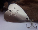 Father's Day Gift for Grandpa Fisherman Fishing Lure Proud Papa Poppy Grandfather Grandchild Grampy Mans Gift for Him Fish Hook Custom Metal