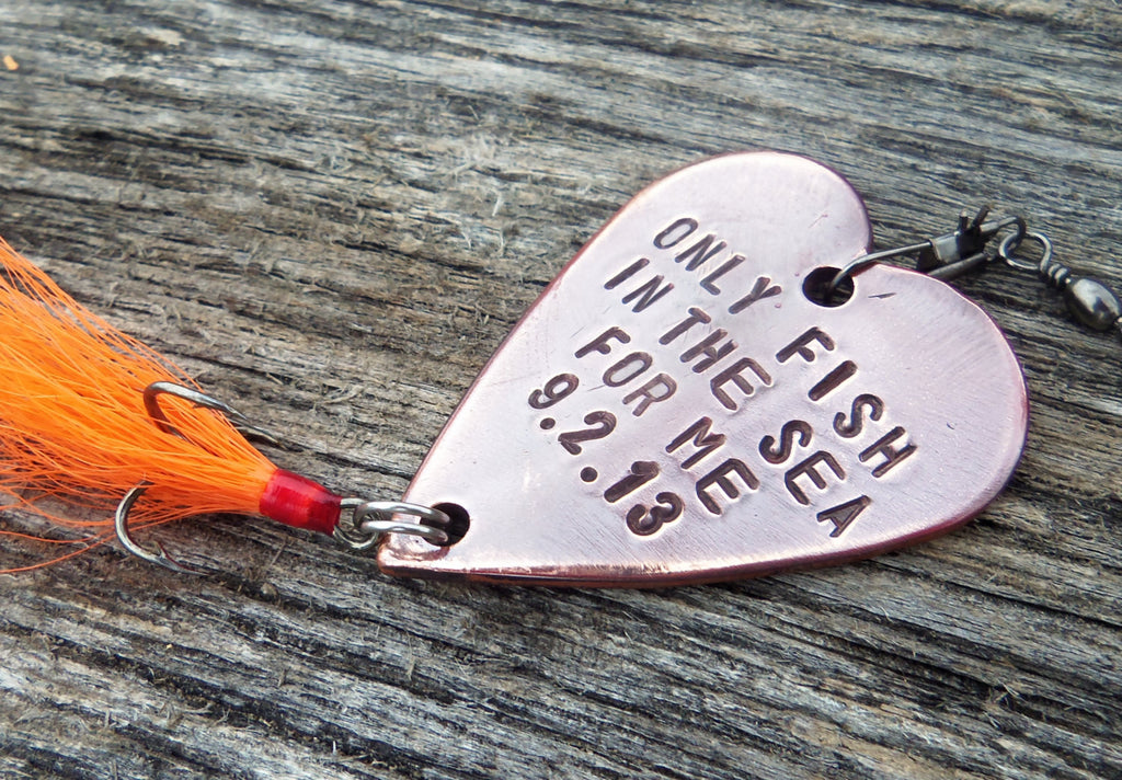 You're the Only Fish in the Sea for Me Wedding Anniversary Gift Beach Wedding Decor Sailing Sailor Boater Fishing Lure Seaside Wedding Favor