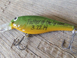 Grooms Father Brides Father Dad of Groom Daddy of Bride In Laws Wedding Gift Handwritten Fishing Lure Grooms man Grandpa Uncle Brother Men