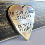 In Our Hearts Forever Memorial Jewelry Personalized Remembrance Gift Sympathy Loss of a Baby Death of Child Son Daughter Dad Mom Grandparent