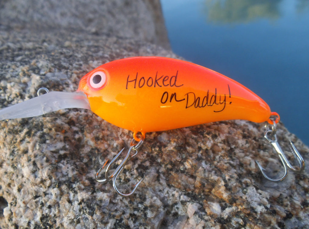 Hooked on Daddy I'm Hooked on You Fishing Lure for Him 1st Father Day Customizable Gift Husband Personalized Fish Lures Dad Birthday B-Day