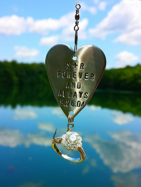 Save the Date Photo Prop Newlyweds Husband and Wife Anniversary Gift Husband Fishing Lure Wedding Favors Beach Groom Bride Always & Forever