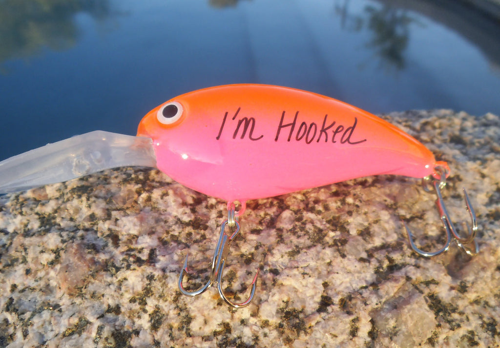 Mens Gift Valentine I'm Hooked Fishing Lure Husband 25th Anniversary G – C  and T Custom Lures