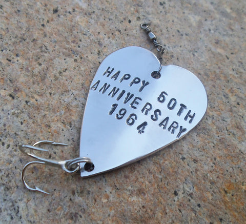 Fiftieth Wedding Anniversary Gift 50th Anniversary Fishing Lure Golden Anniversary Favor Milestone Event Husband Wife Parents Gift Customize