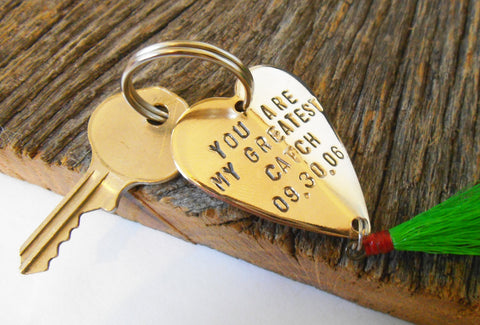 Fly Fishing Keychain Personalized Fishing Lure Key chain for Husband W – C  and T Custom Lures