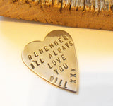 Remember I'll Always Love You Wallet Keepsake Pocket Token Remembrance of the Day We Met Husband Wife Gift for Loved Ones Anniversary Heart