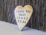 I Love You More I Love you Most Wedding Favor with Initials & Date Wedding Anniversary for Couple Set Matching Pocket Token Clutch Keepsake