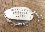 Happy 24th Birthday Best Friend Custom Spoon Fishing Lure Unique Gift for Co-Worker Boss Colleague Teacher Brother Grandpa Boyfriend Sister