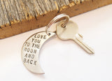 Christmas Gift for Wife Moon Keychain for Girlfriend I Love You To the Moon and Back Key chain Women Personalized Keyring Teen Girl Birthday