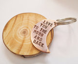 Wedding Jewelry Personalized Keychain for Anniversary Men Women Boyfriend Gift for Girlfriend I Love You To the Moon and Back Copper Him 7th