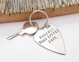 Forever Your Little Girl Keychain Personalized for Dad from Daughter on Wedding Day Gift for Father of the Bride Keyring Customized Metal