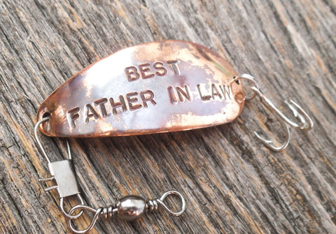 Best Father in Law Fishing Lure Personalized Dad of the Bride Father of the Groom Stepfather Stepdad Wedding Gift Parent Daddy Outdoors Men