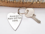 Dad Keychain Wedding Day Keychain Forever Your Little Girl Key Chain Personalized for Dad Daughter Gifts Father of the Bride Keyring for Him