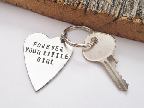 Dad Keychain Wedding Day Keychain Forever Your Little Girl Key Chain Personalized for Dad Daughter Gifts Father of the Bride Keyring for Him