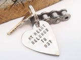 Motorcycle Gift My Heart Belongs to Number Dirt Bike Keychain for Boyfriend Motorcross Gift Motocross Racing Husband Personalized for Son