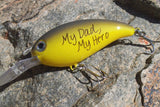 READY TO SHIP My Dad My Hero Fishing Lure Christmas Gift Fisherman My Daddy Gift Father of Bride Groom Personalize Crankbait Fly Fishing Men