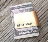 Best Man Gift Money Clip Traditional Wedding Gift for Men Bridal Party Stepdad Stepfather Godparents Custom Money Clip with Names Graduation